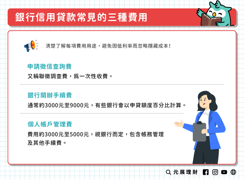 申辦銀行信用貸款費用有哪些?銀行要收的3種費用